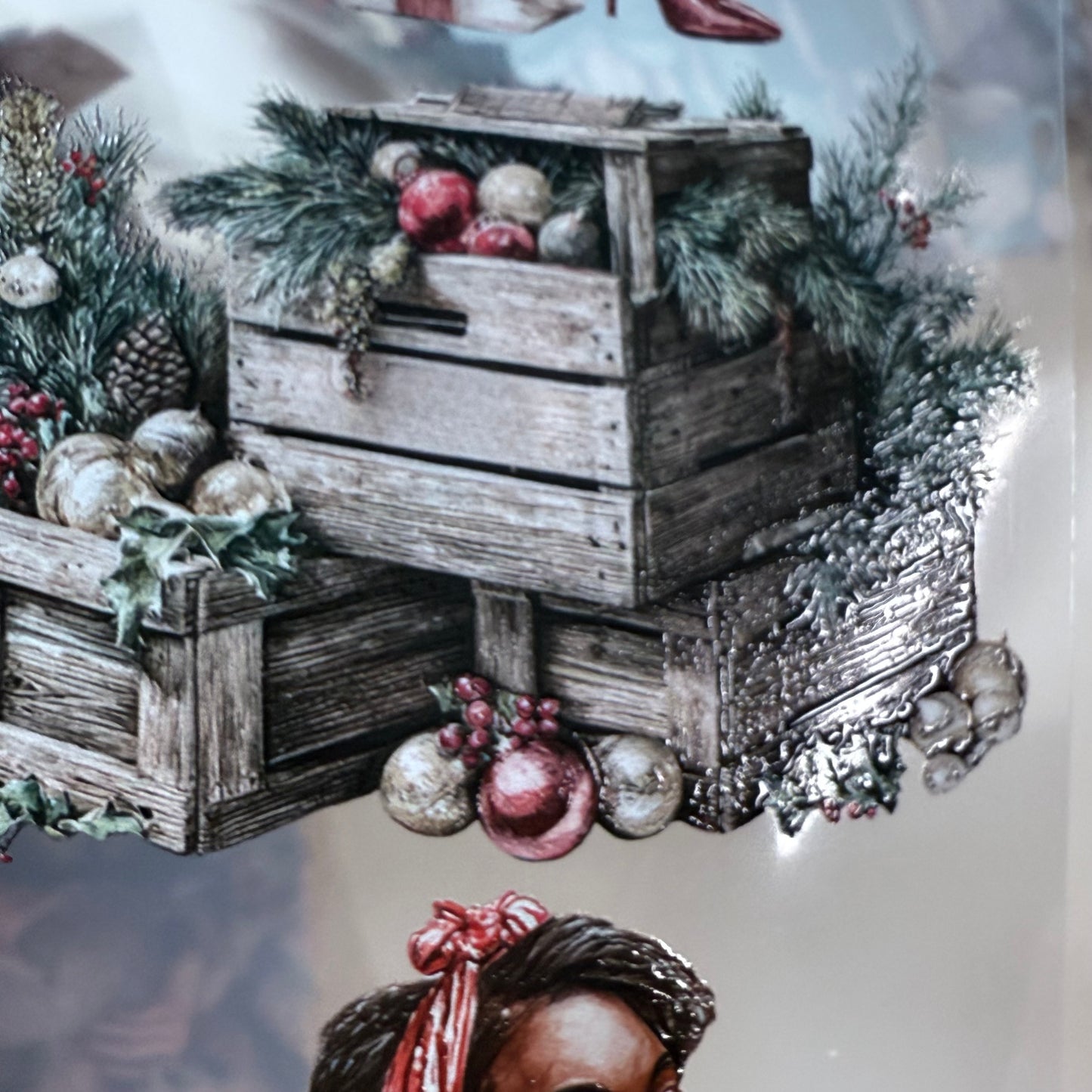 PET 3D raised Christmas Market and Frosted Winter tape,one roll fashion, junk journal, scrapbooking,bullet journal, card making.