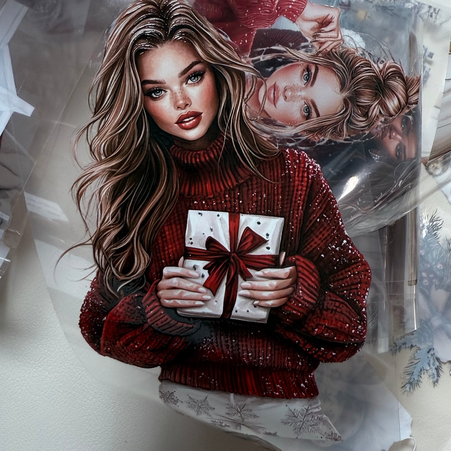 PET 3D raised Snowflake Wishes and Luxe White Christmas tape,one roll fashion, junk journal, scrapbooking,bullet journal, card making.