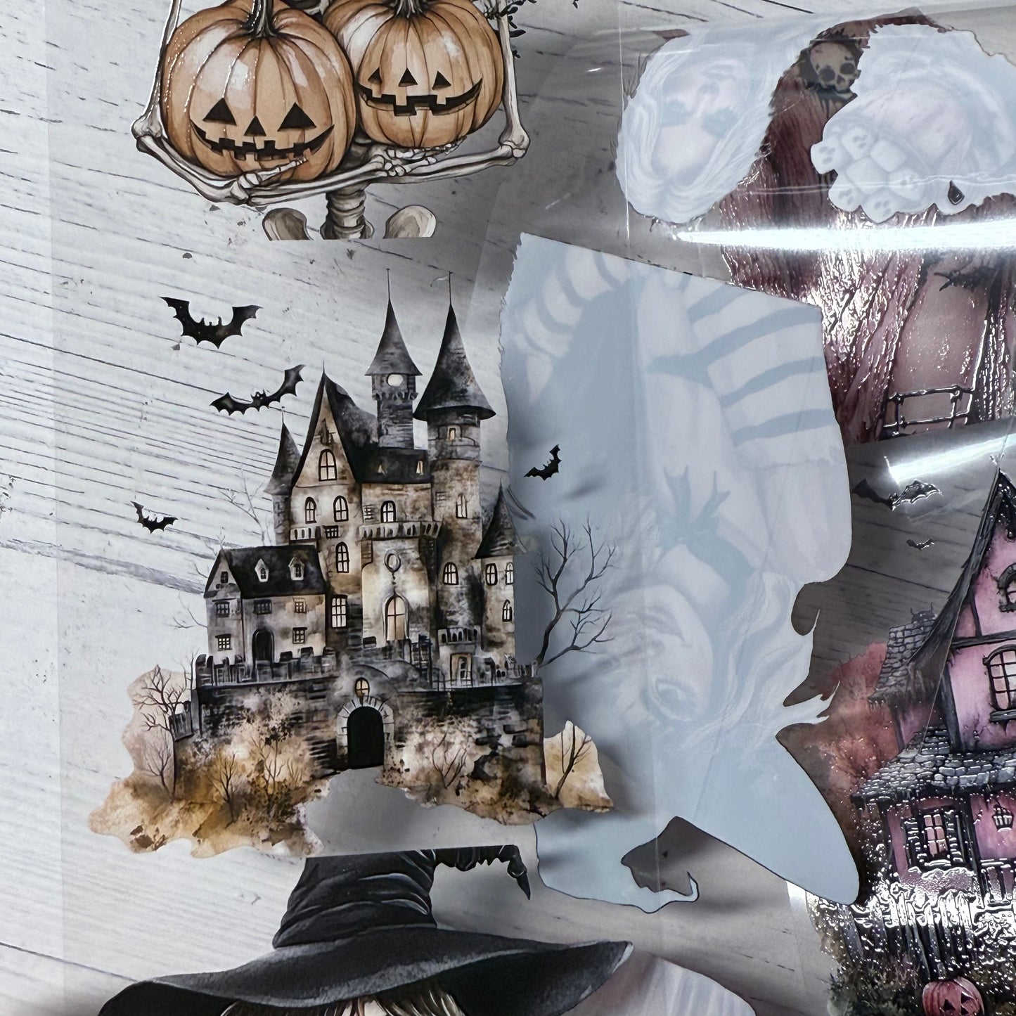 PET 3D raised Spooky Halloween tape,one roll fashion, junk journal, scrapbooking,bullet journal, card making.
