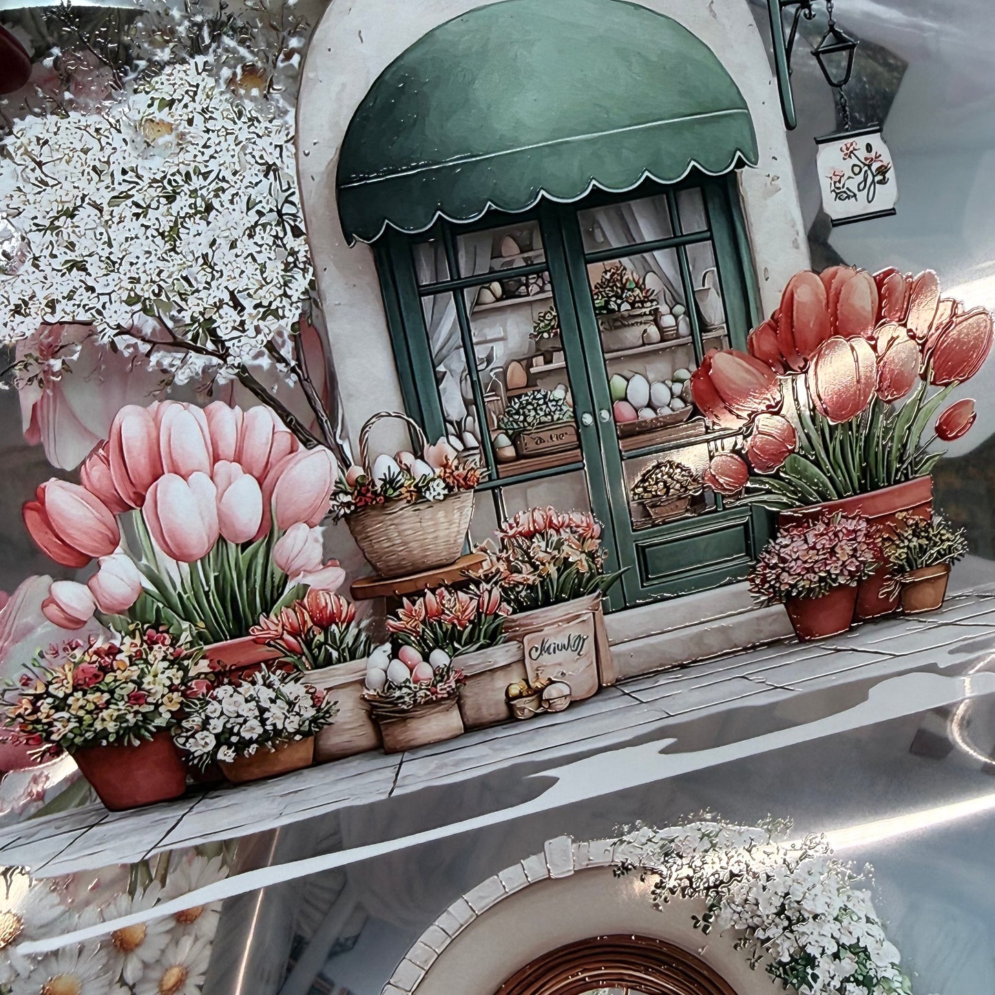 PET 3D raised Spring Landscape 3 tape,one roll fashion, junk journal, scrapbooking,bullet journal, card making.