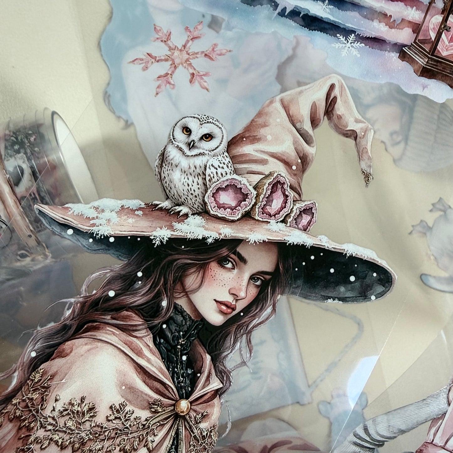 Winter Loving and  Rose Quartz Winter Witch PET 3D raised tape,one roll fashion, junk journal, scrapbooking,bullet journal, card making.