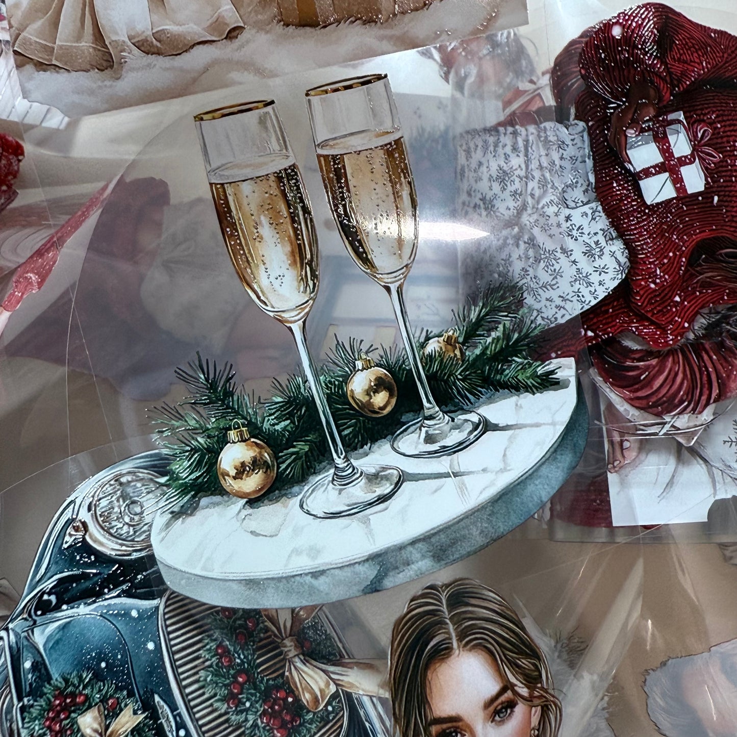 PET 3D raised Snowflake Wishes and Luxe White Christmas tape,one roll fashion, junk journal, scrapbooking,bullet journal, card making.