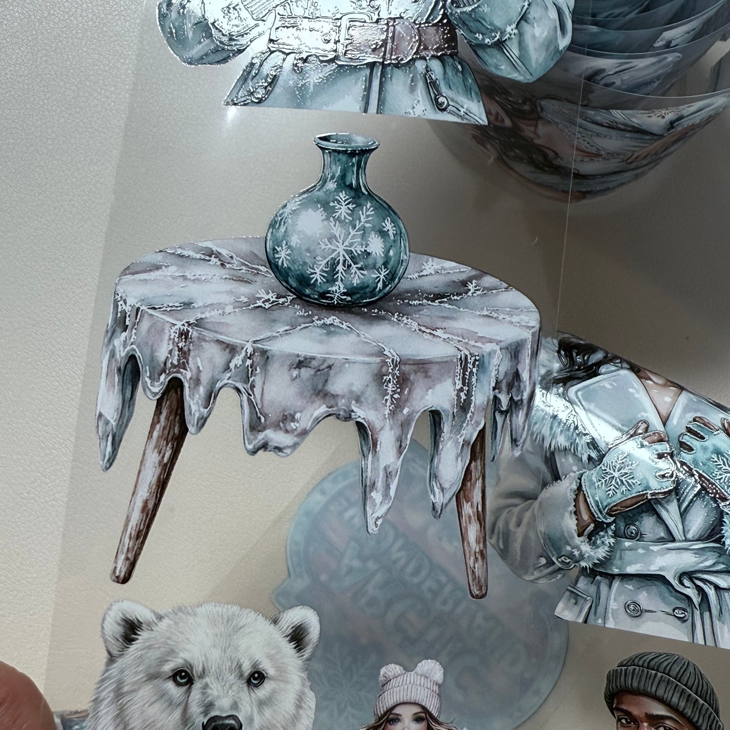 PET 3D raised Frozen Wilderness and Emberwood Tales of Fire and Ice tape,one roll fashion, junk journal, scrapbooking,bullet journal, card making.