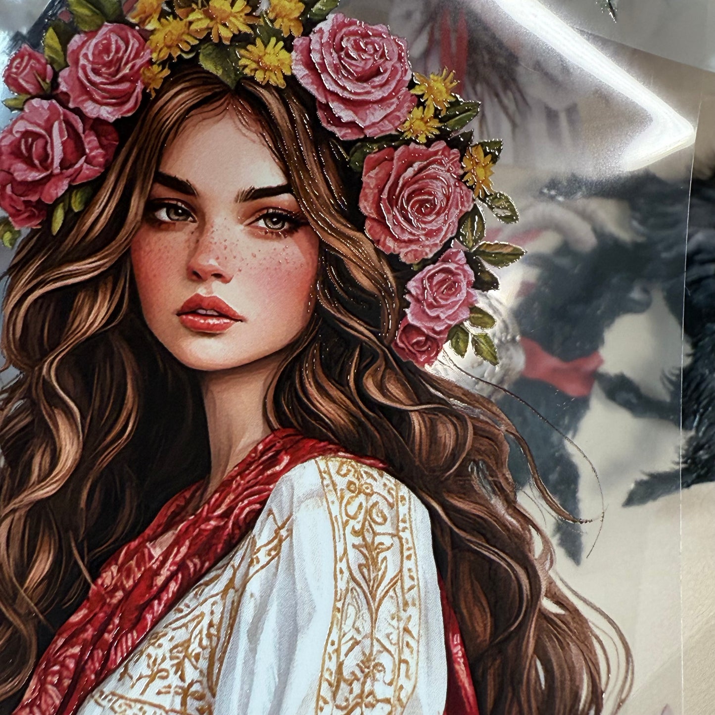 PET 3D raised Slavic Witch and Beltane day tape,one roll fashion, junk journal, scrapbooking,bullet journal, card making.