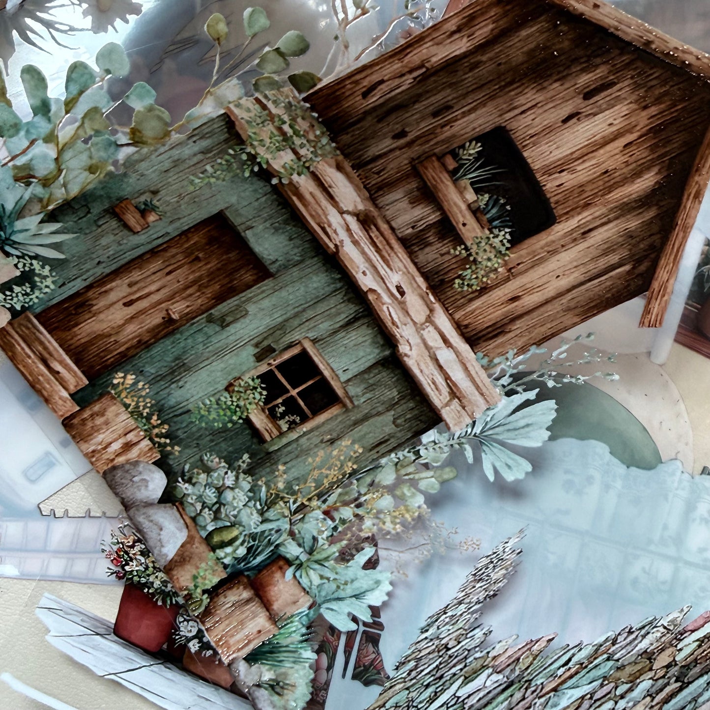 PET 3D raised Spring Landscape 3 tape,one roll fashion, junk journal, scrapbooking,bullet journal, card making.