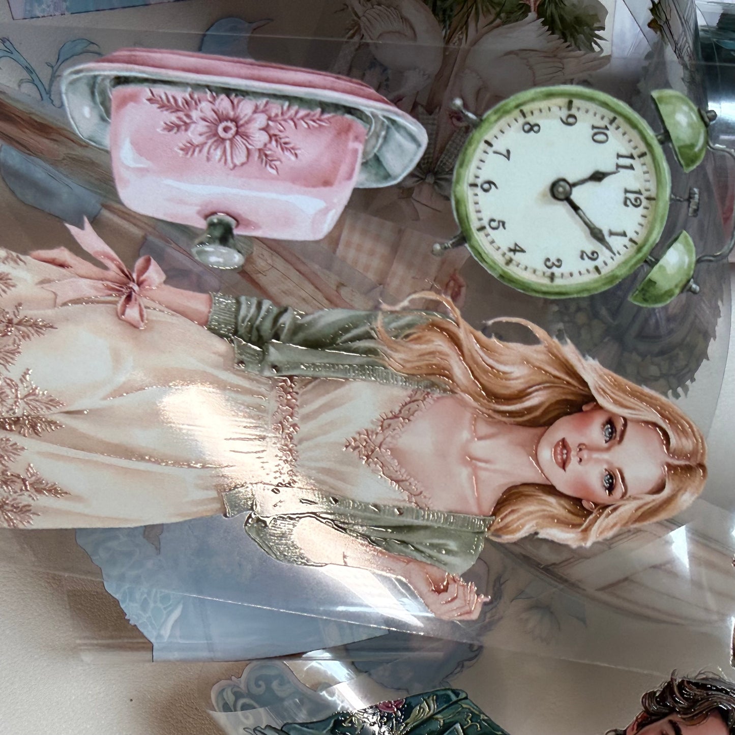 Cottage Spring Hearth and Serpentine Bloom PET 3D raised tape,one roll fashion, junk journal, scrapbooking,bullet journal, card making.