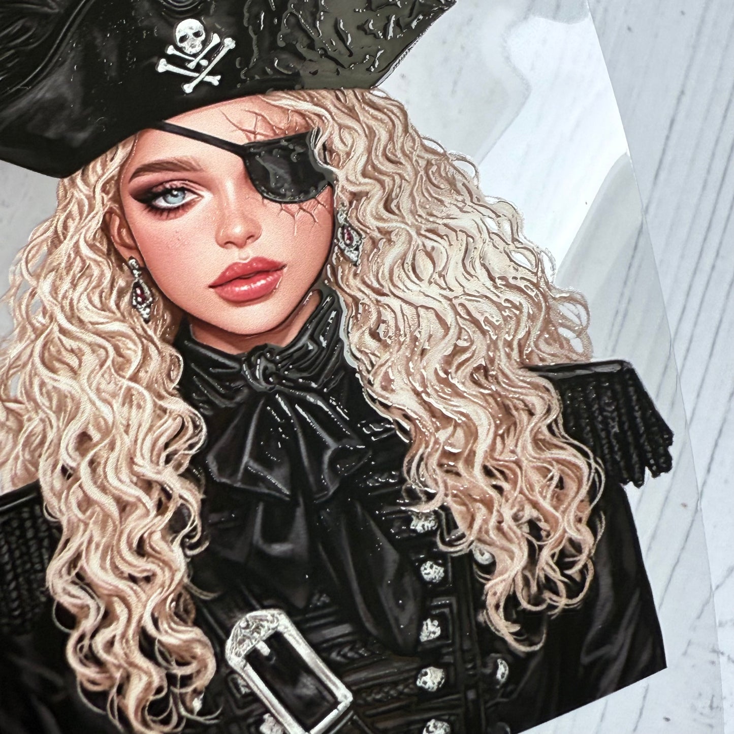 PET 3D raised Cursed Pirate and Crime tape,one roll fashion, junk journal, scrapbooking,bullet journal, card making.
