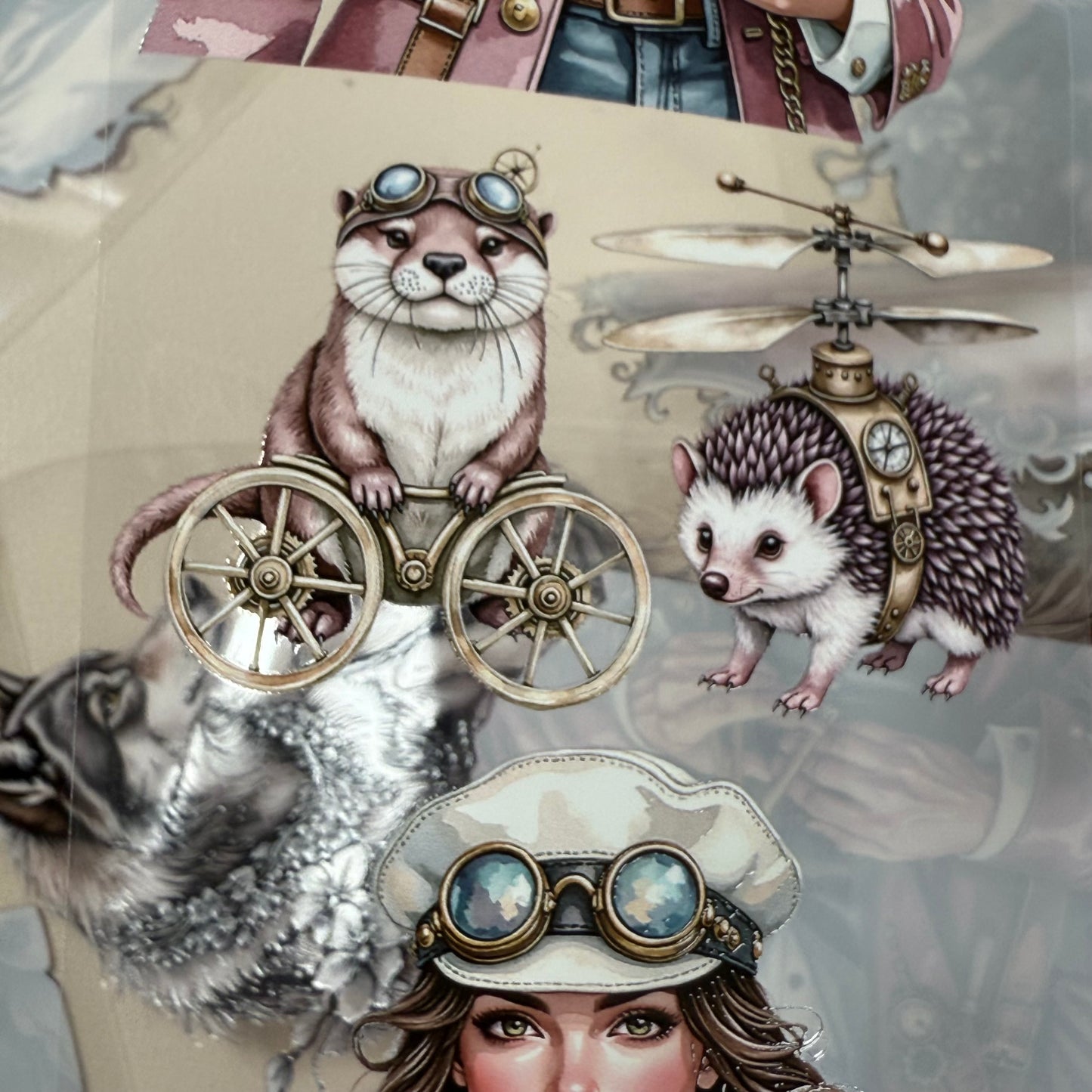 PET Murkveil Spectral Anemones and Airship Chronicles 3D raised tape,one roll fashion, junk journal, scrapbooking,bullet journal, card making.