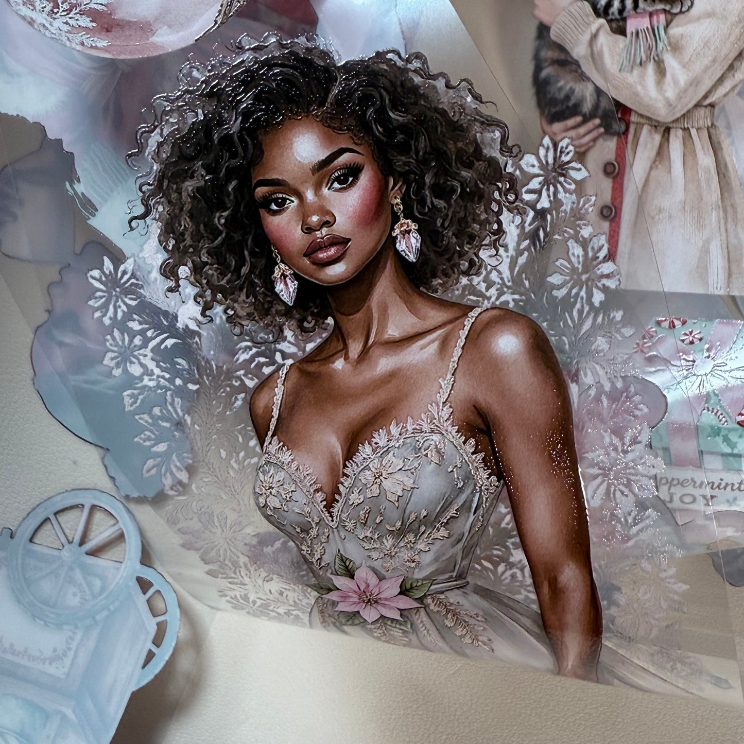 PET 3D raised Candy Cane Lane2 and Holiday Dreams tape,one roll fashion, junk journal, scrapbooking,bullet journal, card making.