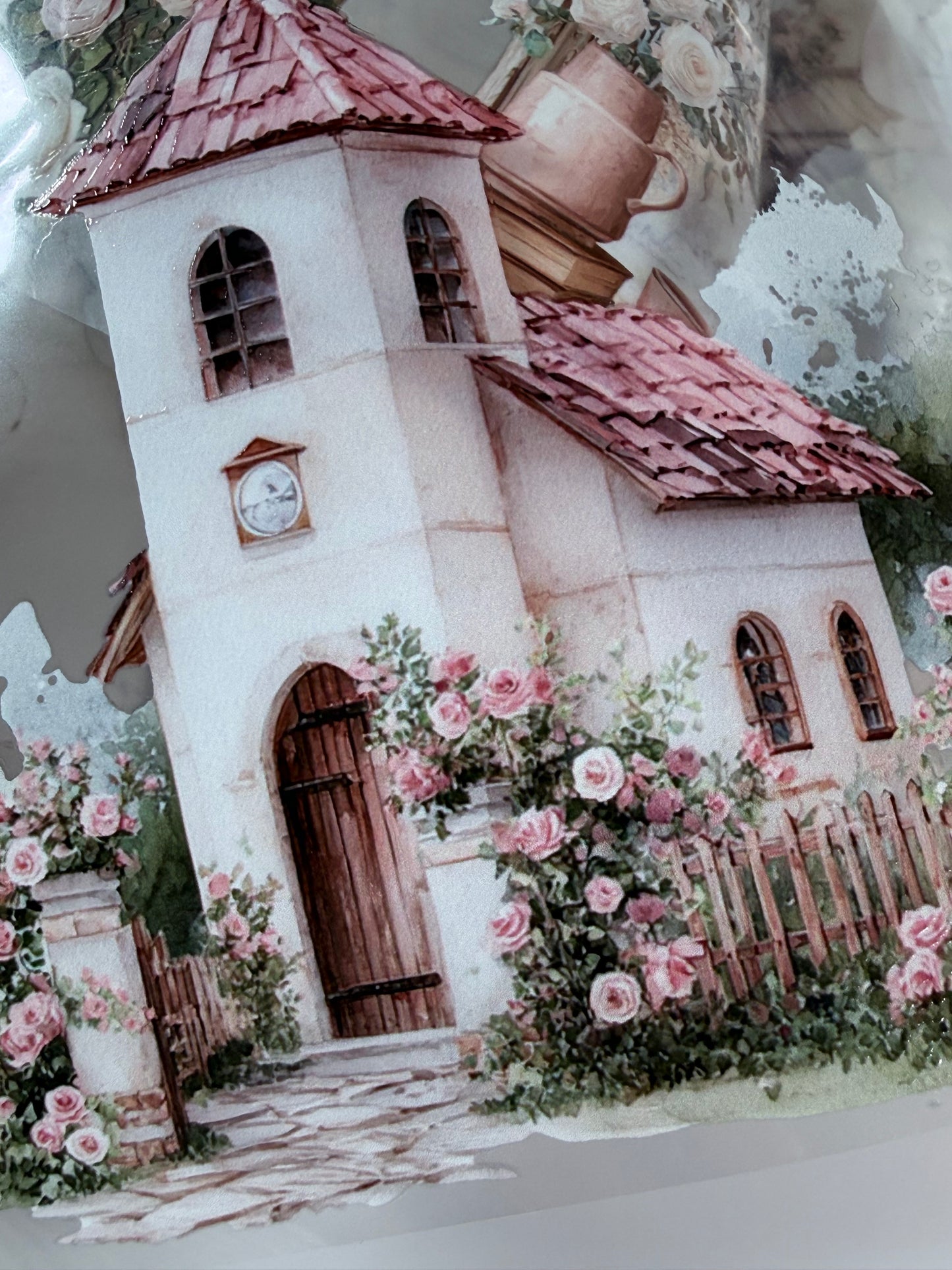 PET 3D raised Spring Landscape 6 tape,one roll fashion, junk journal, scrapbooking,bullet journal, card making.