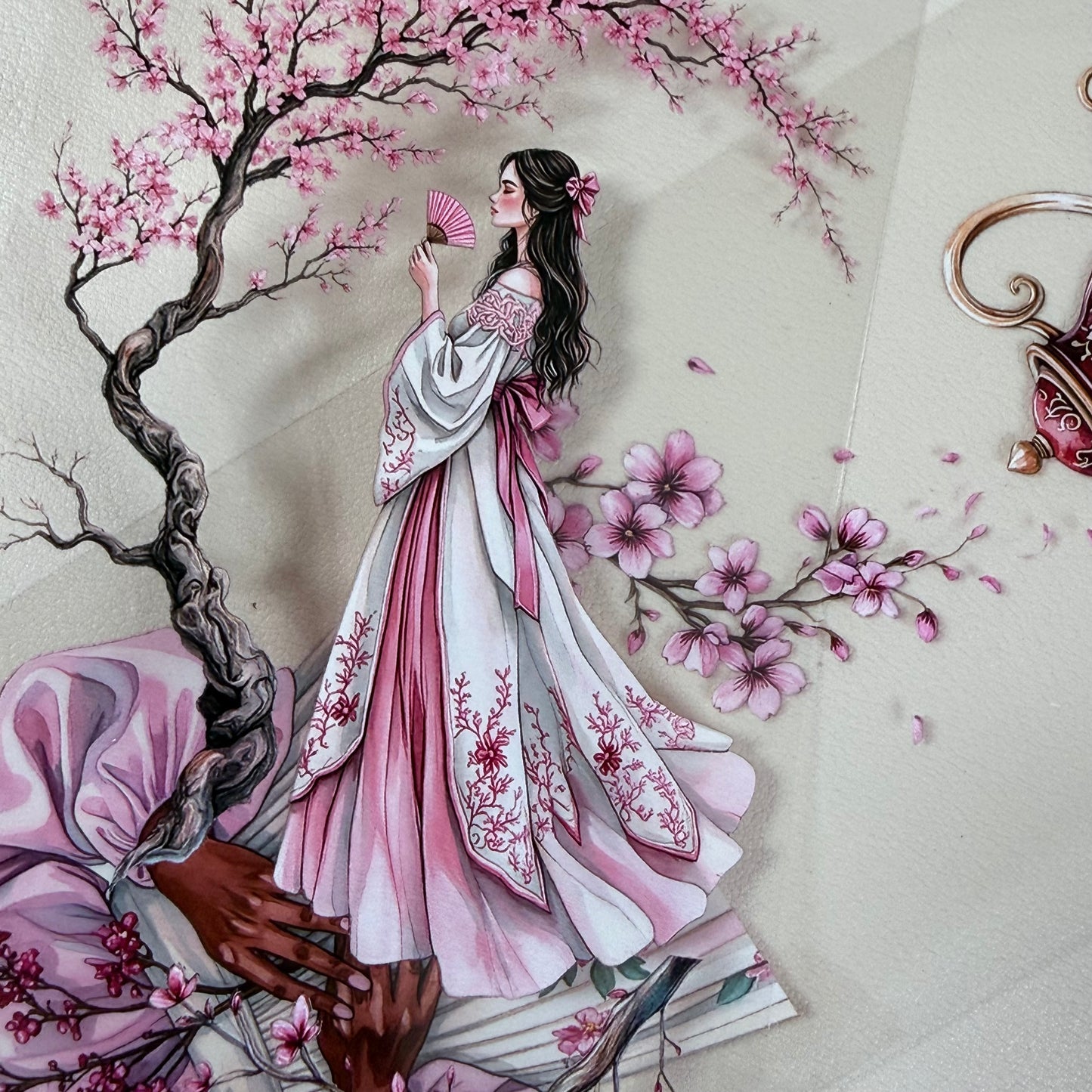 PET Magical Apothecary in Spring and Cherry Pink Garden 3D raised tape,one roll fashion, junk journal, scrapbooking,bullet journal, card making.