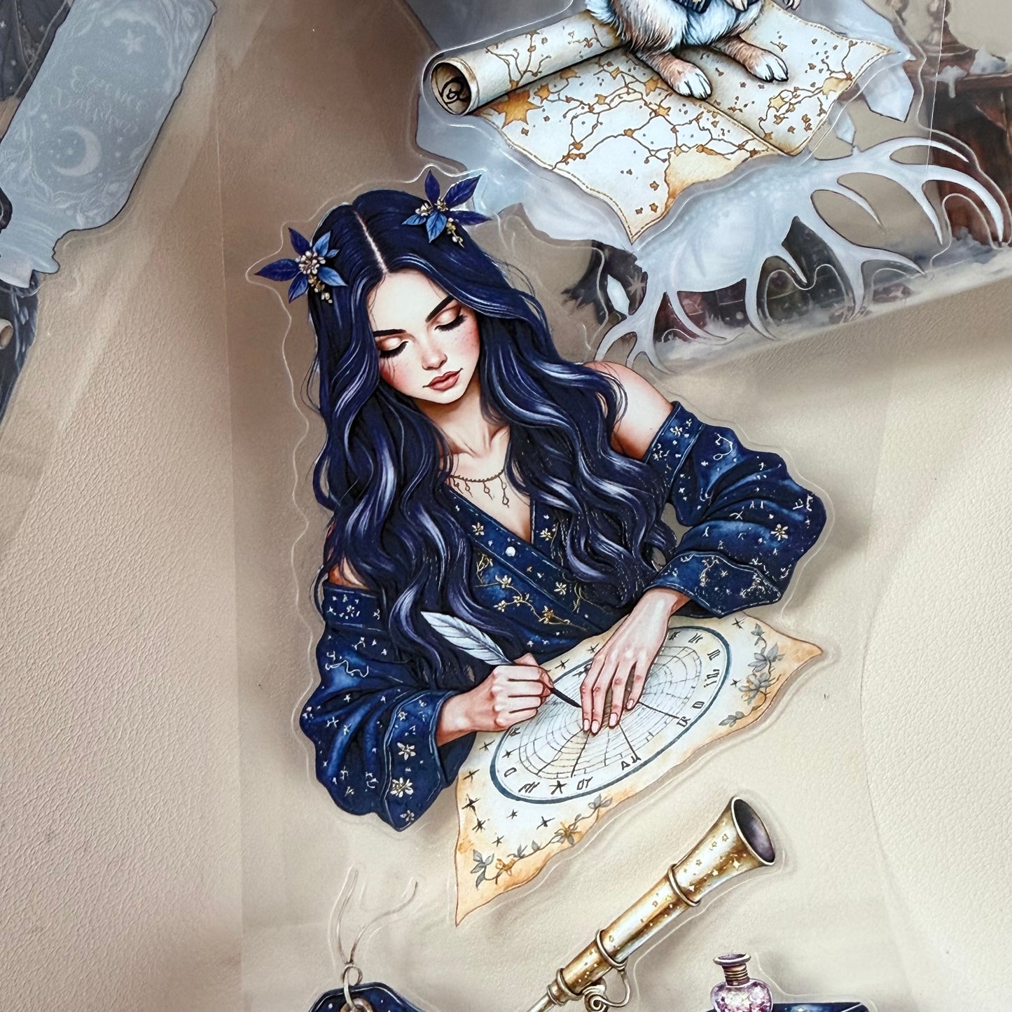 KISSCUT Winter Witchcraft and Celestial Apothecary PET 3D raised tape,one roll fashion, junk journal, scrapbooking,bullet journal, card making.