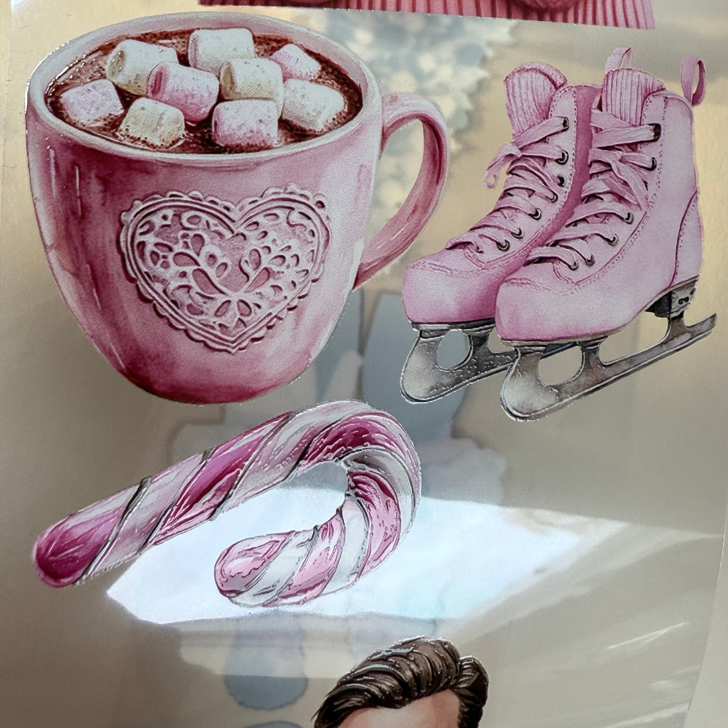 PET 3D raised Noir Noel Luxe and Pinkmas tape,one roll fashion, junk journal, scrapbooking,bullet journal, card making.