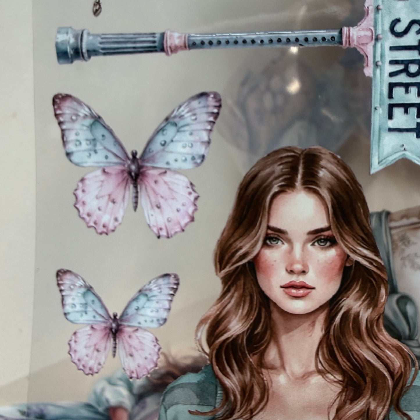 Azure Raffia Reverie and Rainkissed Spring Street PET 3D raised tape,one roll fashion, junk journal, scrapbooking,bullet journal, card making.