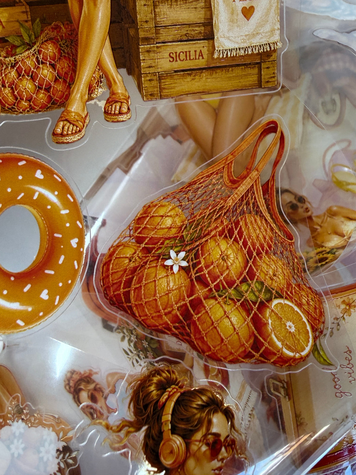 KISSCUT Yellow and Orange Summer PET 3D raised tape,one roll fashion, junk journal, scrapbooking,bullet journal, card making.