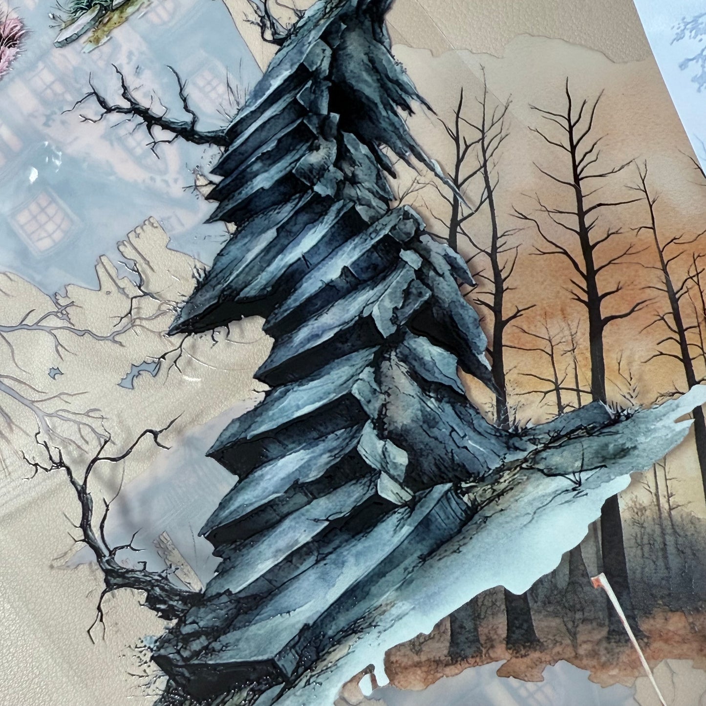 PET 3D raised Halloween Landscape  tape,one roll fashion, junk journal, scrapbooking,bullet journal, card making.