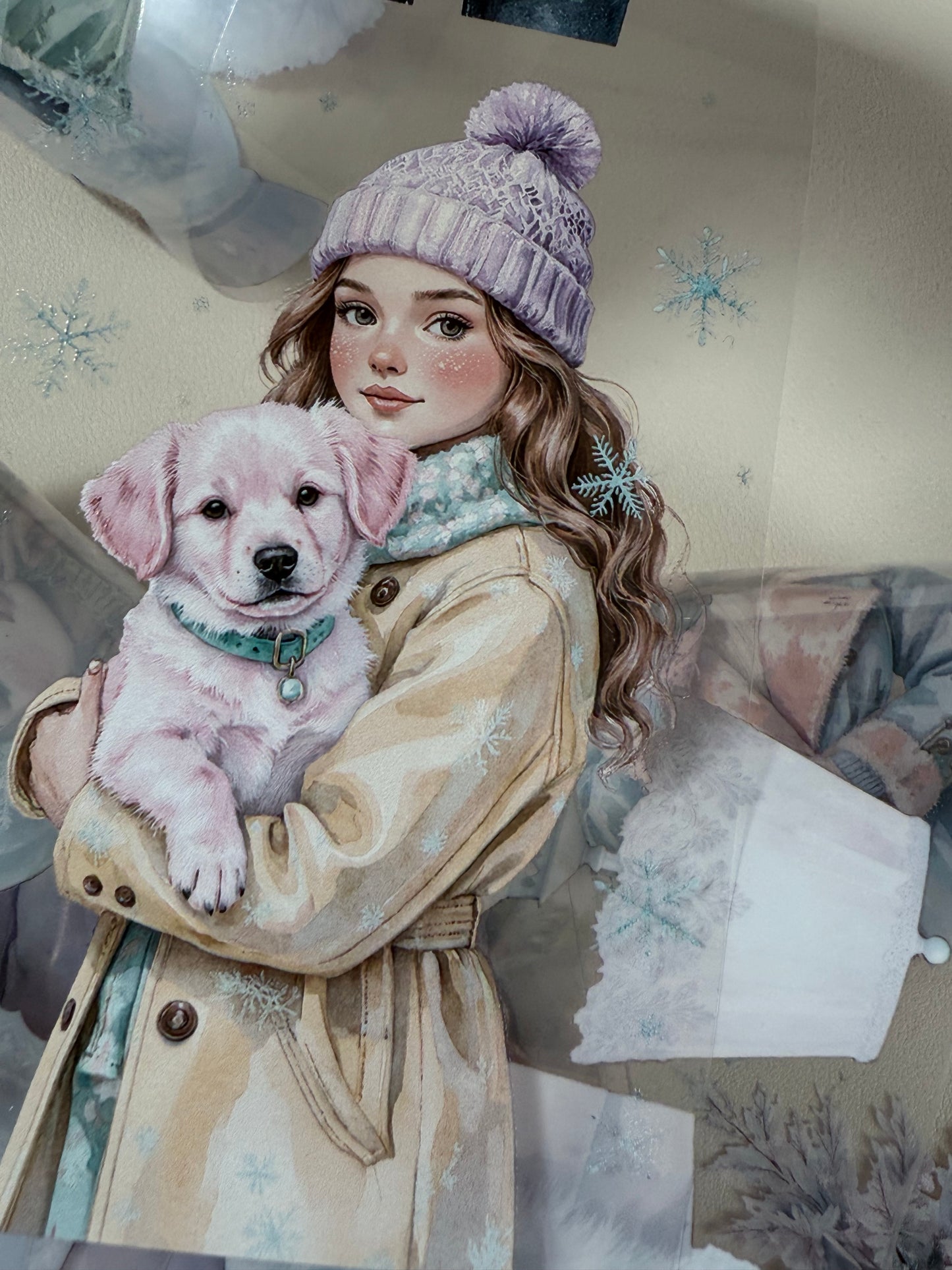 PET 3D raised Winter Wonderland2 and  Snowy Woodland tape,one roll fashion, junk journal, scrapbooking,bullet journal, card making.