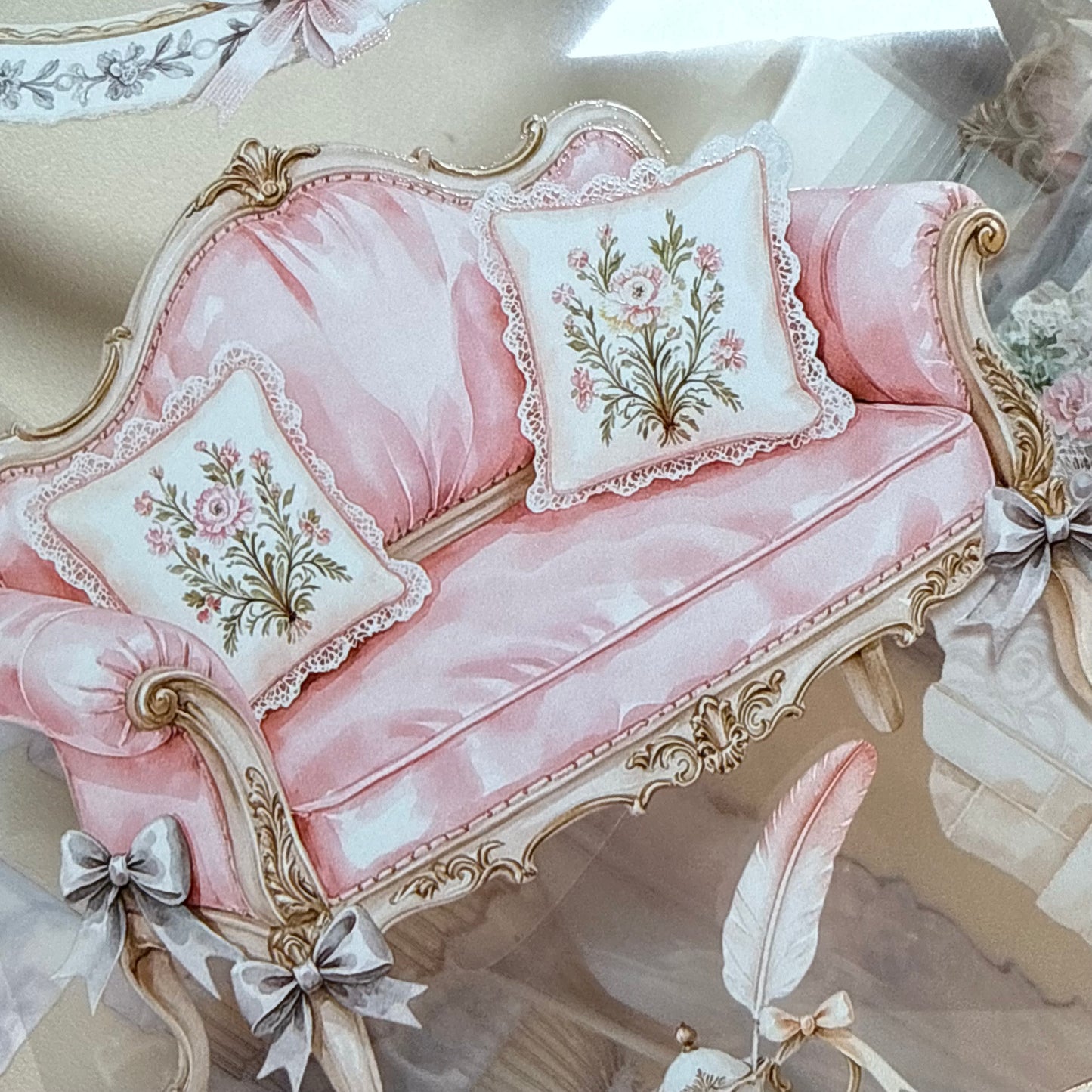 PET 3D raised Landscape Rococo addiction tape,one roll fashion, junk journal, scrapbooking,bullet journal, card making.