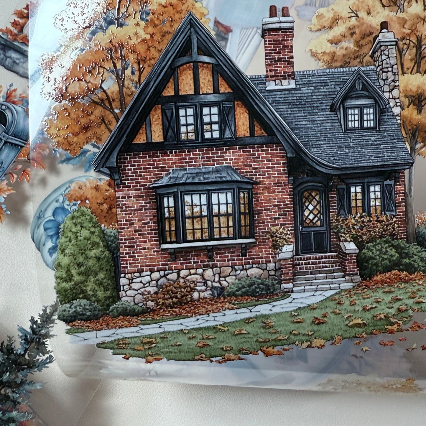 PET 3D raised Landscape 5  tape,one roll fashion, junk journal, scrapbooking,bullet journal, card making.