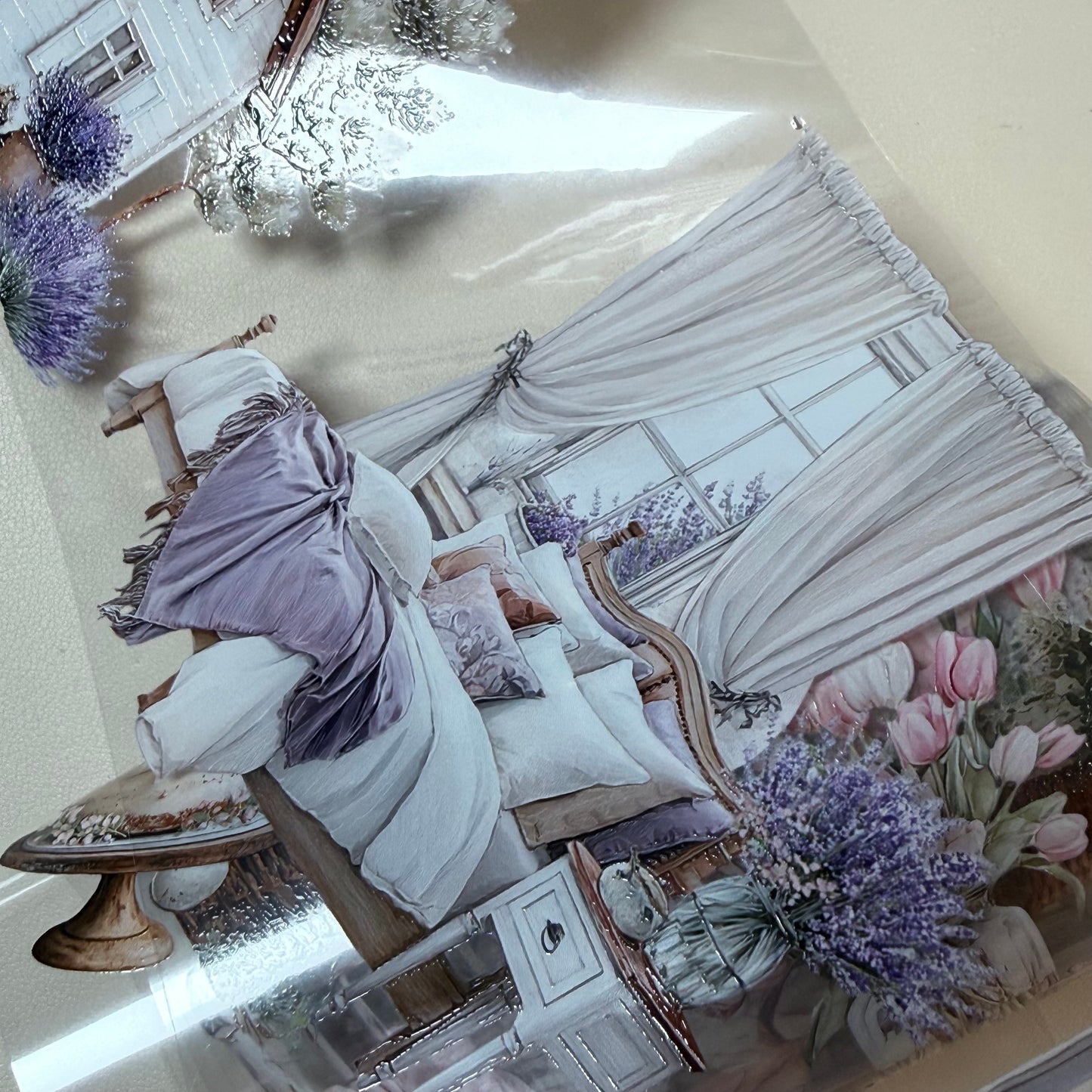 PET 3D raised Spring Landscape 4 tape,one roll fashion, junk journal, scrapbooking,bullet journal, card making.