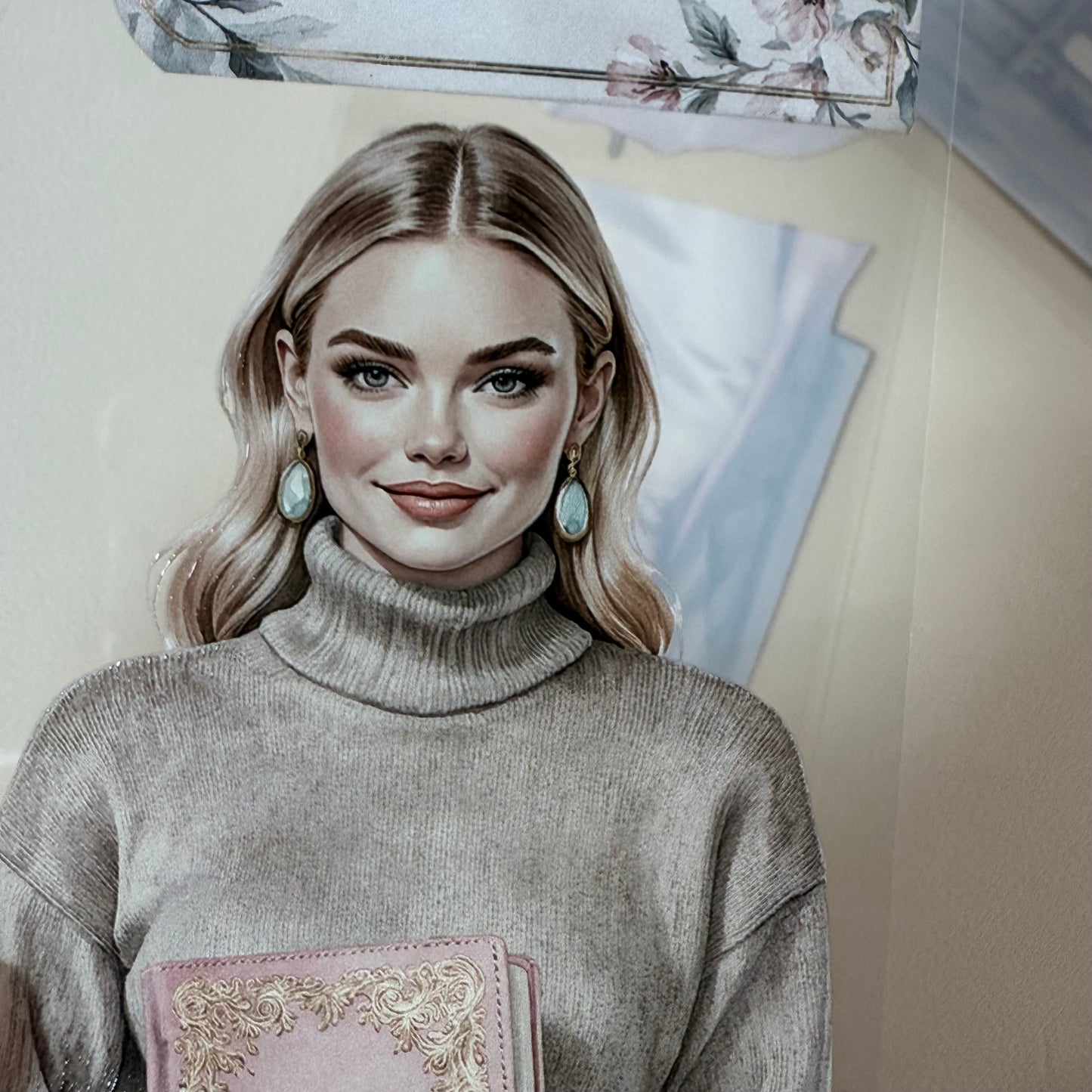 PET 3D raised Blush Noel Studio and Rustic Christmas tape,one roll fashion, junk journal, scrapbooking,bullet journal, card making.