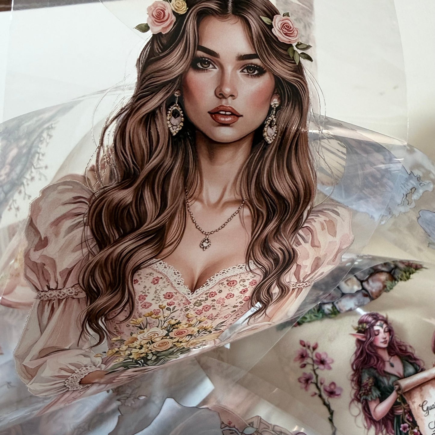 Sunstone Bohemian Caravan and  Elven Whispers PET 3D raised tape,one roll fashion, junk journal, scrapbooking,bullet journal, card making.