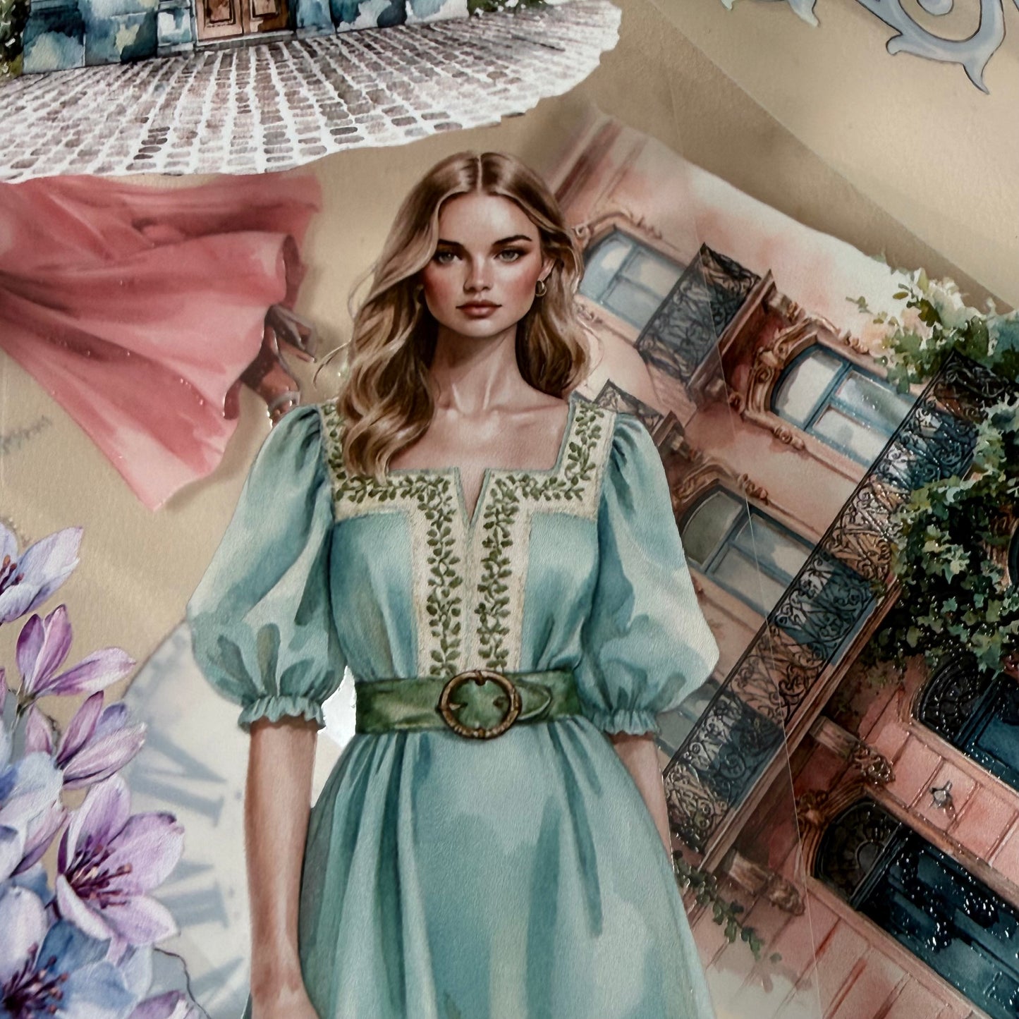 Paris in Bloom and Prague Spring Cobblestones PET 3D raised tape,one roll fashion, junk journal, scrapbooking,bullet journal, card making.