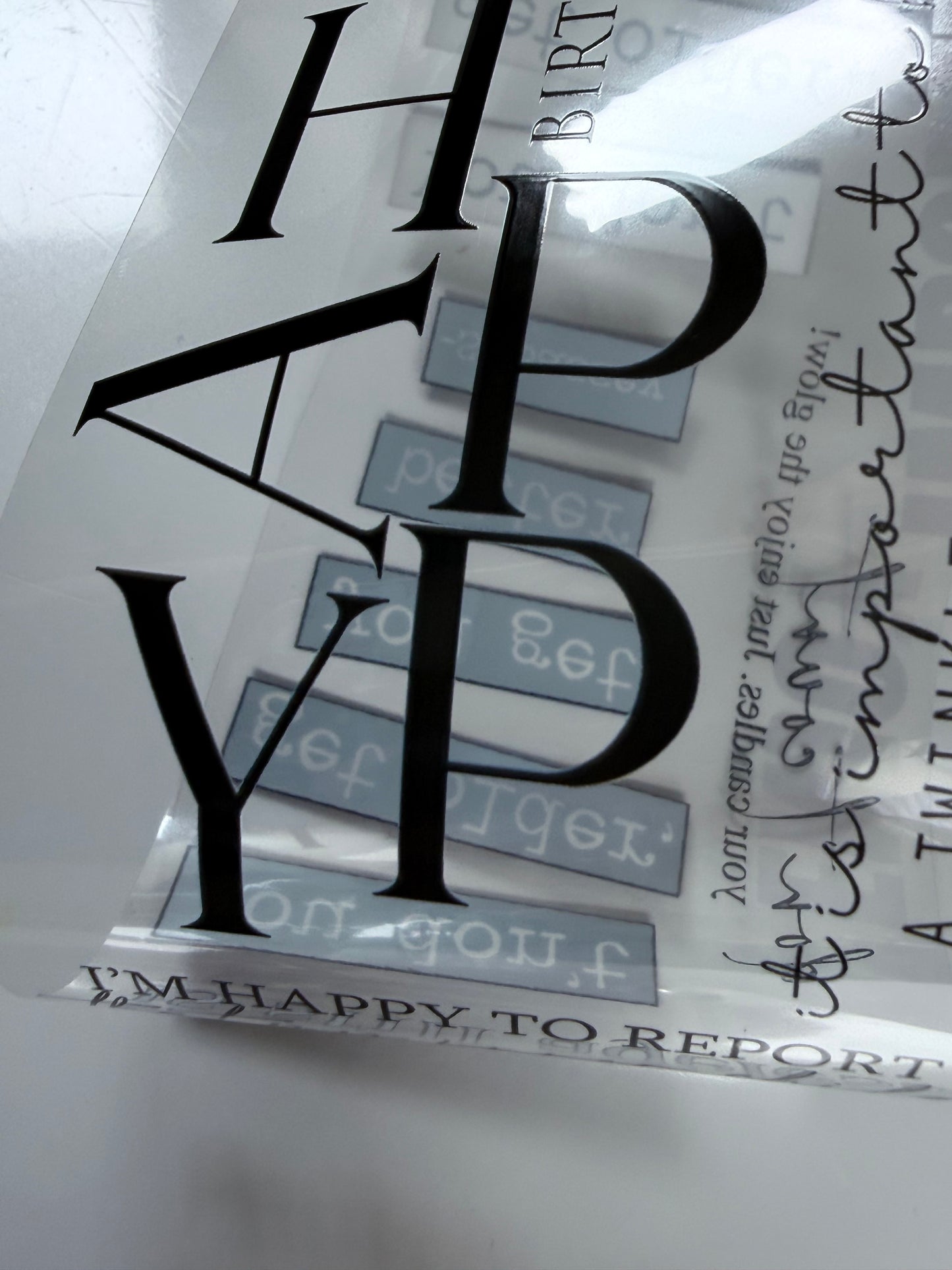 Words PET 3D raised tape