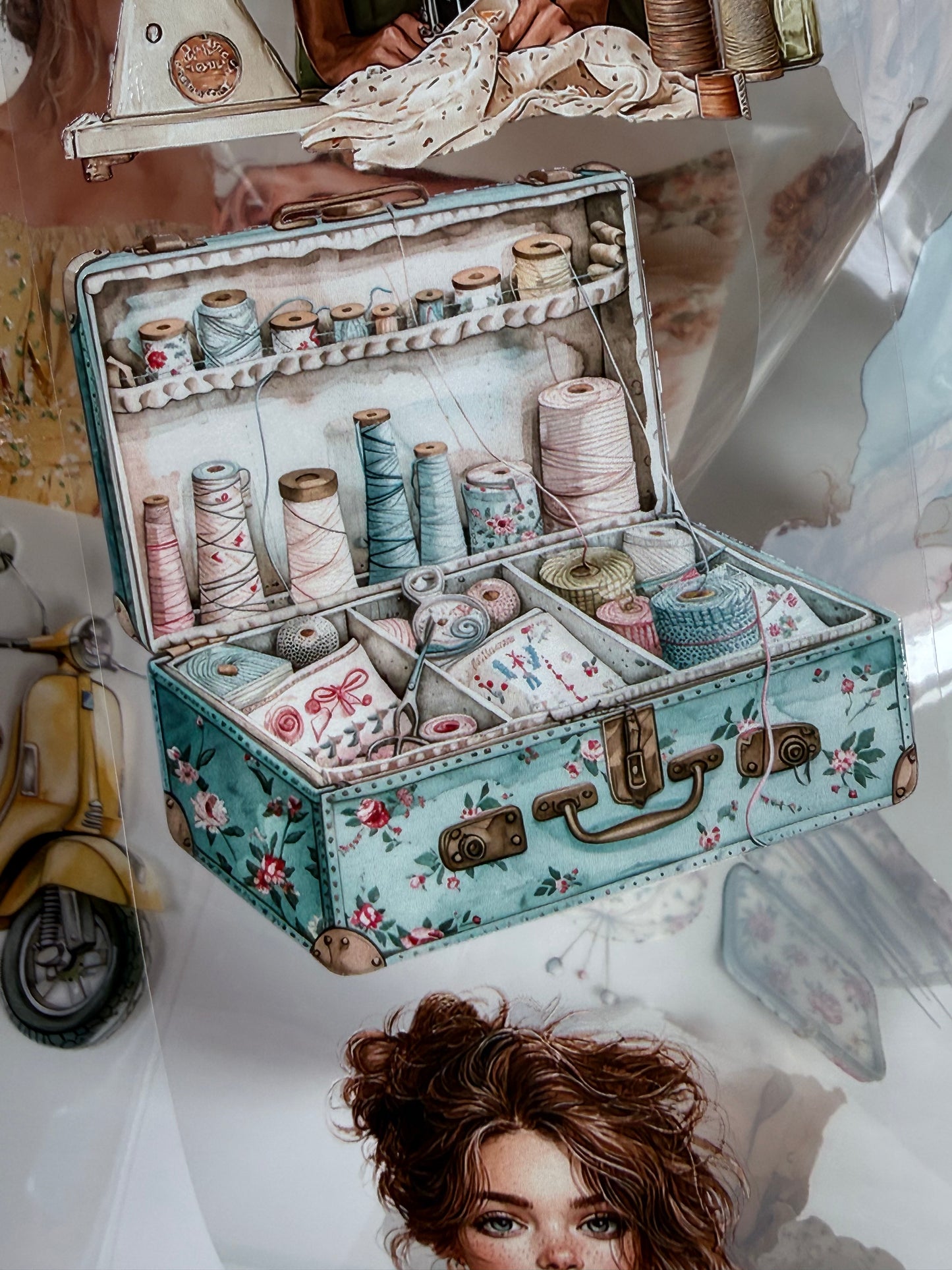 Summer city and Vintage sewing PET 3D raised tape