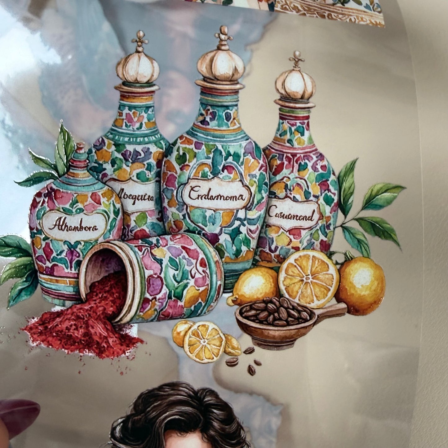 Moorish Alhambra Whispers and Spring Garden Society PET 3D raised tape,one roll fashion, junk journal, scrapbooking,bullet journal, card making.