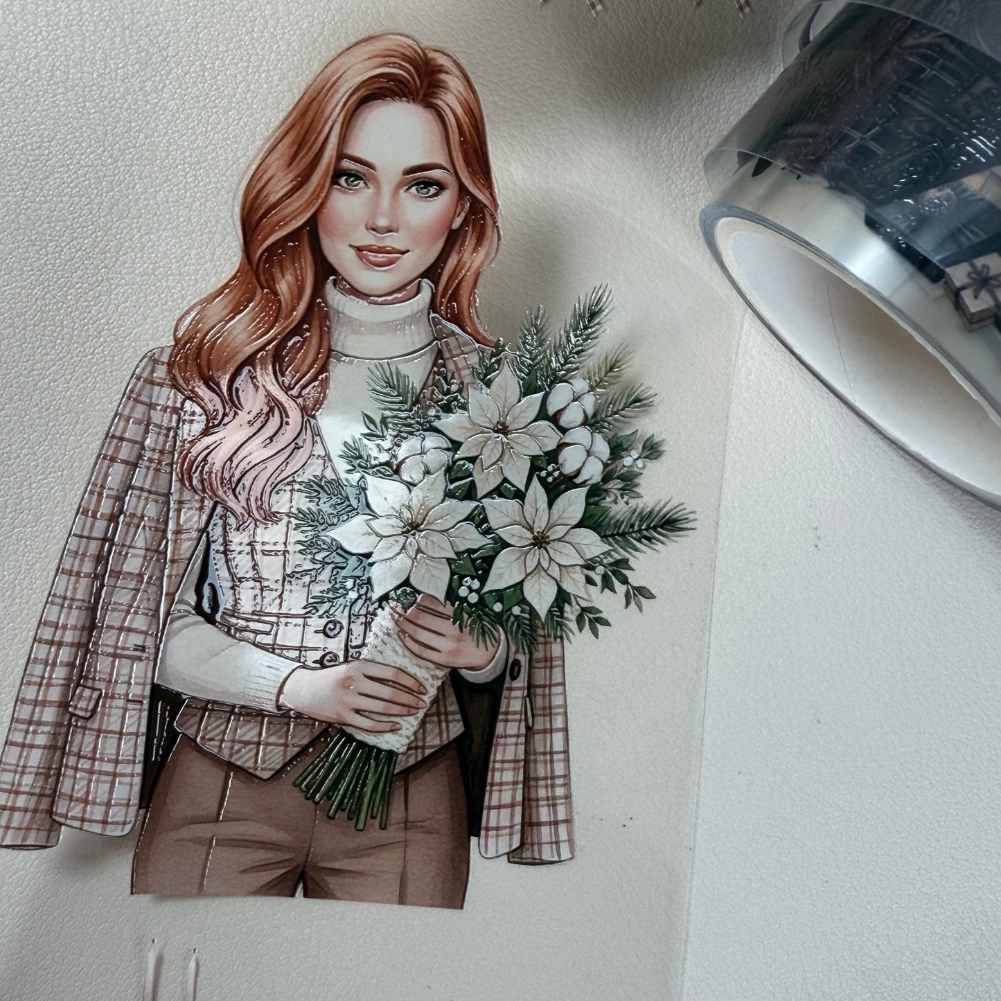 PET 3D raised Silent Yuletide and Light Academia Christmas tape,one roll fashion, junk journal, scrapbooking,bullet journal, card making.