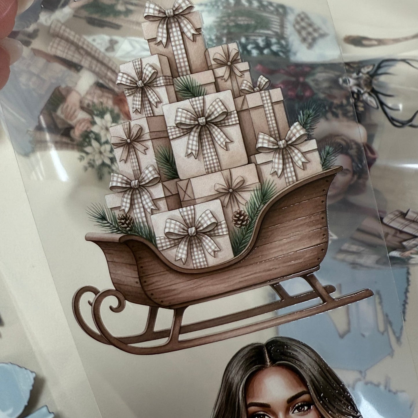 PET 3D raised Silent Yuletide and Light Academia Christmas tape,one roll fashion, junk journal, scrapbooking,bullet journal, card making.