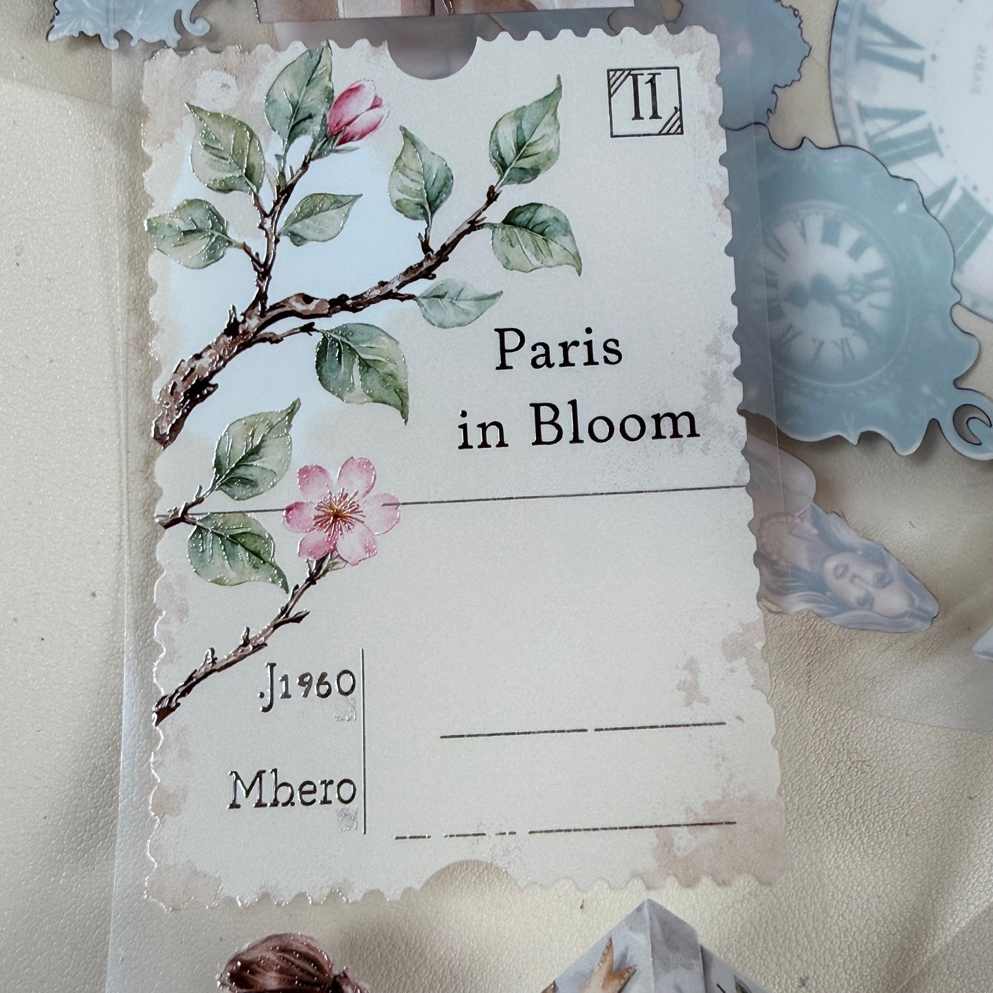 Paris in Bloom and Prague Spring Cobblestones PET 3D raised tape,one roll fashion, junk journal, scrapbooking,bullet journal, card making.