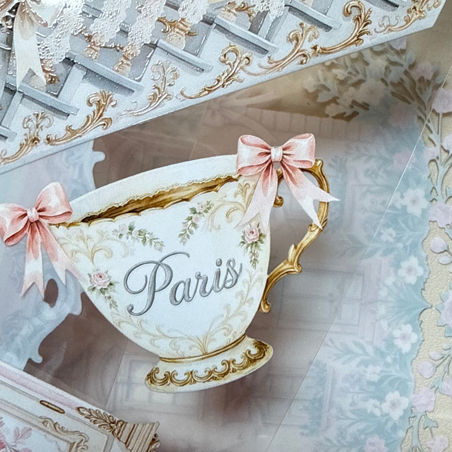 PET 3D raised Landscape Rococo addiction tape,one roll fashion, junk journal, scrapbooking,bullet journal, card making.