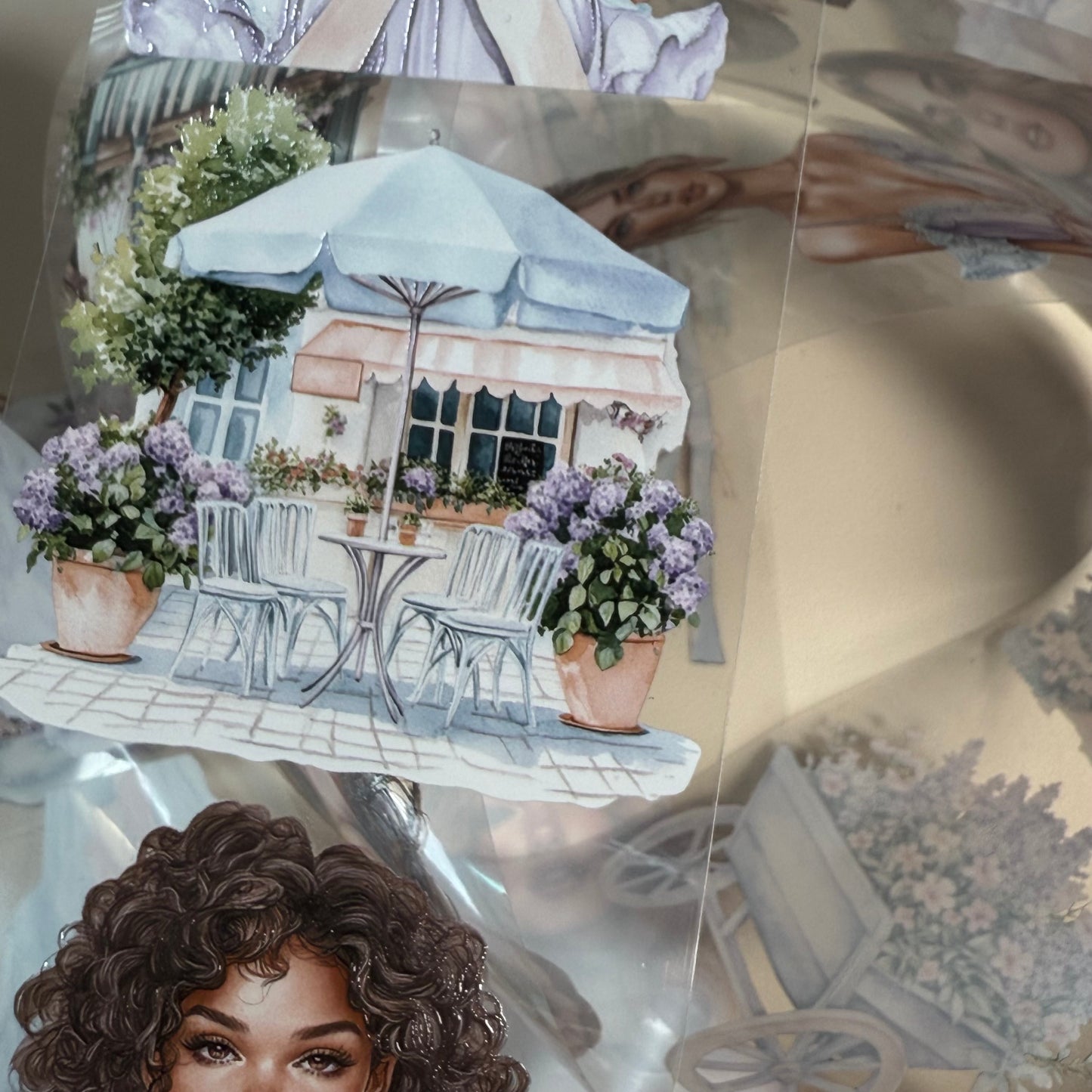 PET 3D raised Petal Haven and Breezy Blooms tape,one roll fashion, junk journal, scrapbooking,bullet journal, card making.