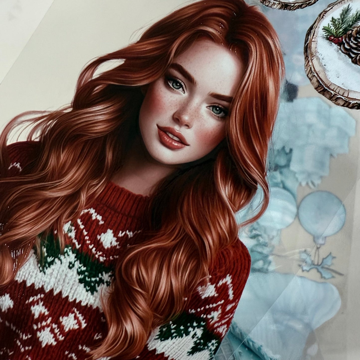 PET 3D raised Rustic Christmas and Frosted Northern lights tape,one roll fashion, junk journal, scrapbooking,bullet journal, card making.