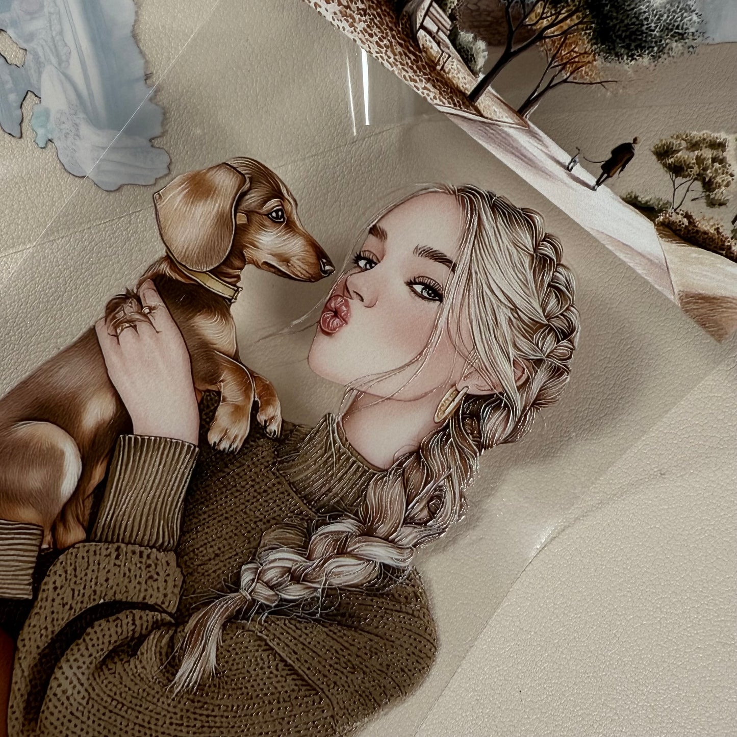 PET Grandmillennial Aesthetic and Dog Lovers 3D raised tape,one roll fashion, junk journal, scrapbooking,bullet journal, card making.