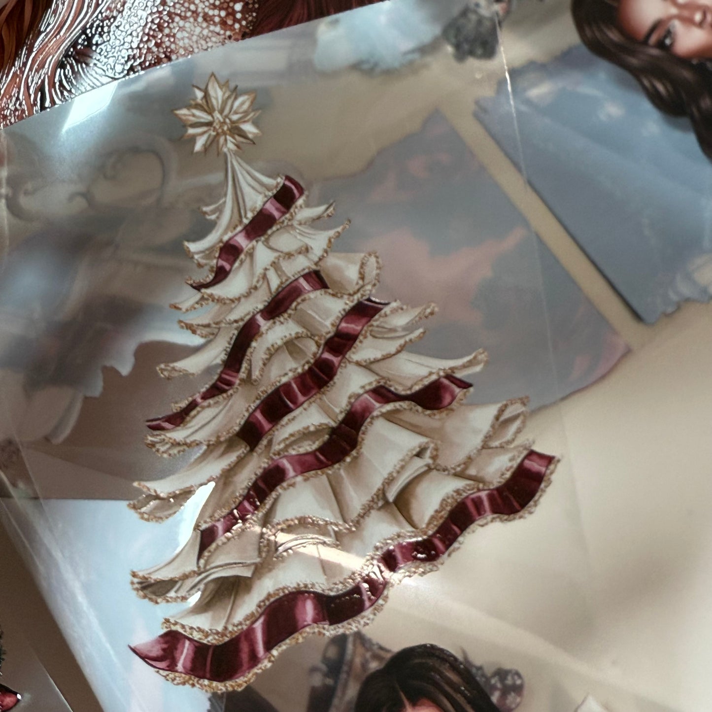 PET 3D raised Midnight Mistletoe and Holiday Magic tape,one roll fashion, junk journal, scrapbooking,bullet journal, card making.