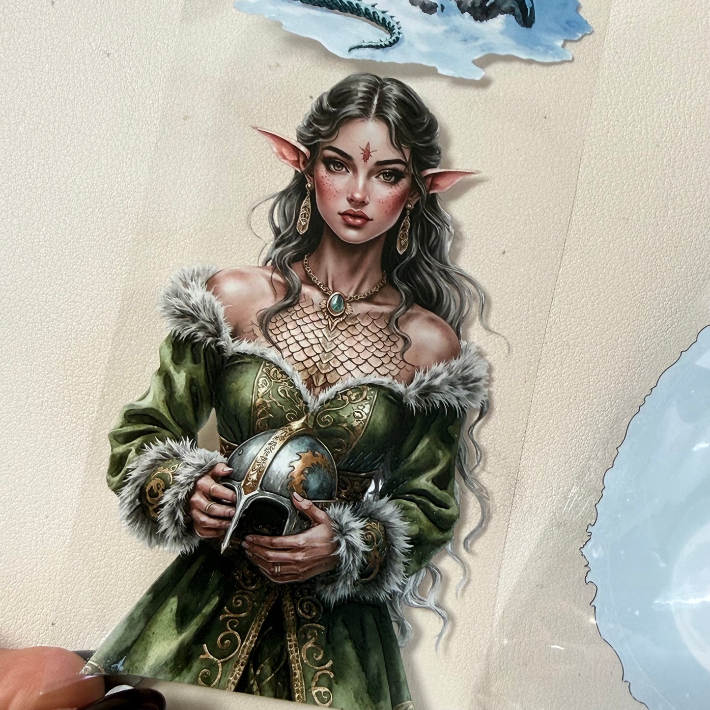 Runestone Winter Wyrms and Moonshadow Night Dragons PET 3D raised tape,one roll fashion, junk journal, scrapbooking,bullet journal, card making.