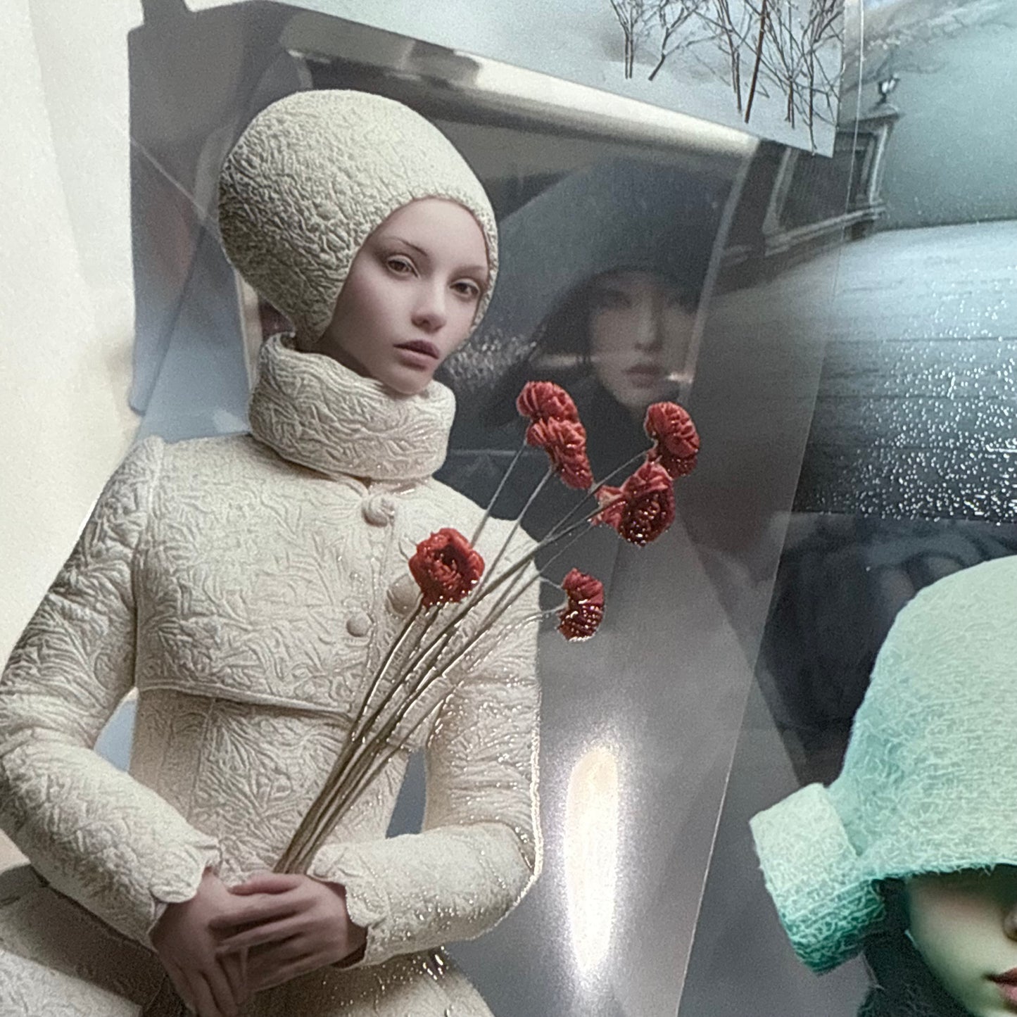 PET 3D raised Winter Woman and Goth Christmas tape,one roll fashion, junk journal, scrapbooking,bullet journal, card making.