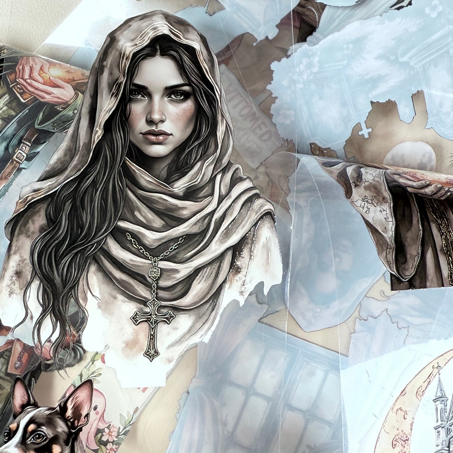 PET 3D raised Skeleton Witch and Haunted Halls tape,one roll fashion, junk journal, scrapbooking,bullet journal, card making.