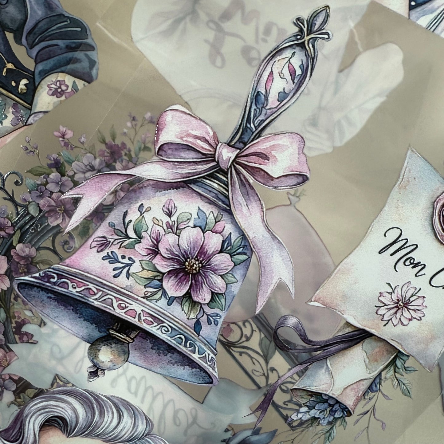 PET 3D raised Love is in the Air and  Versailles Reverietape,one roll fashion, junk journal, scrapbooking,bullet journal, card making.