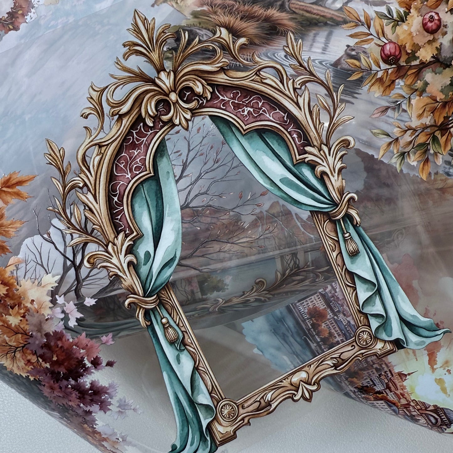 PET 3D raised Landscape6   tape,one roll fashion, junk journal, scrapbooking,bullet journal, card making.