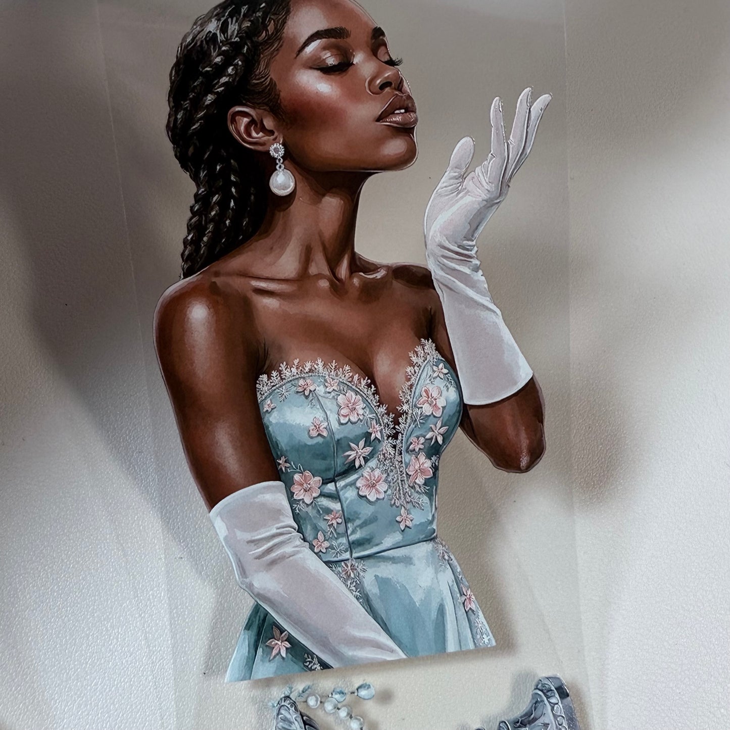 PET 3D raised Pastel Elegant Winter and  Winter Fantasy Village tape,one roll fashion, junk journal, scrapbooking,bullet journal, card making.