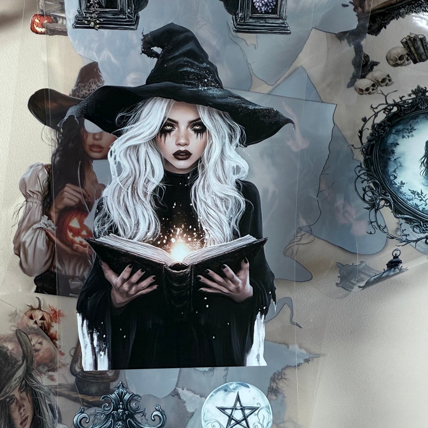 PET 3D raised Western Halloween and Black Witchcraft tape,one roll fashion, junk journal, scrapbooking,bullet journal, card making.