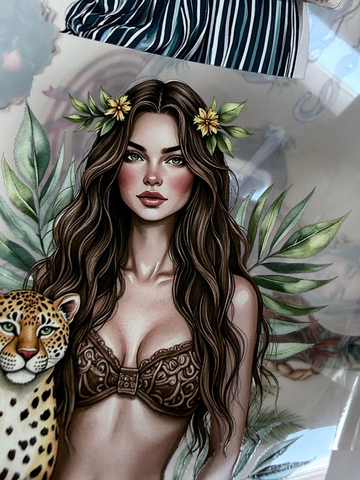 French Beach and Tropical Jaguar Rest PET 3D raised tape