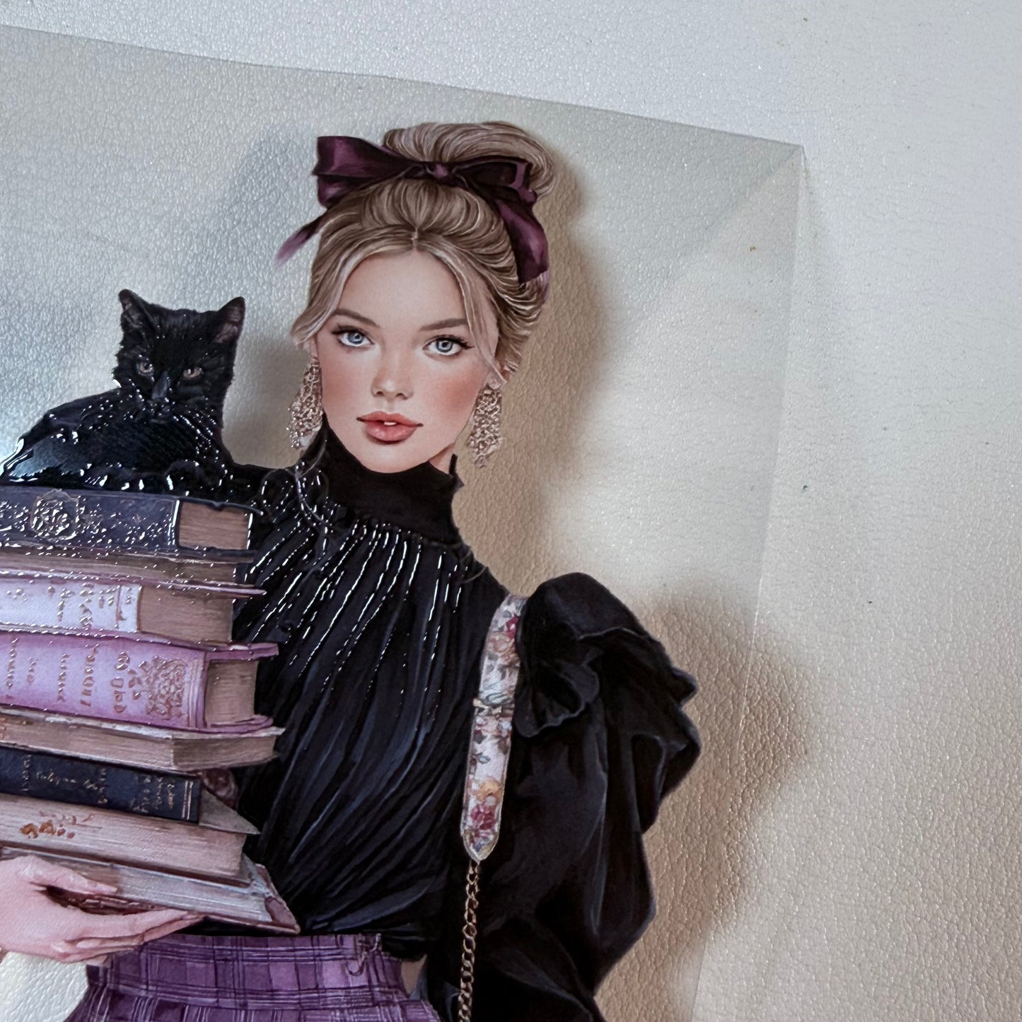 Haunted Bookstore and Lilac Library PET 3D raised tape,one roll fashion, junk journal, scrapbooking,bullet journal, card making.