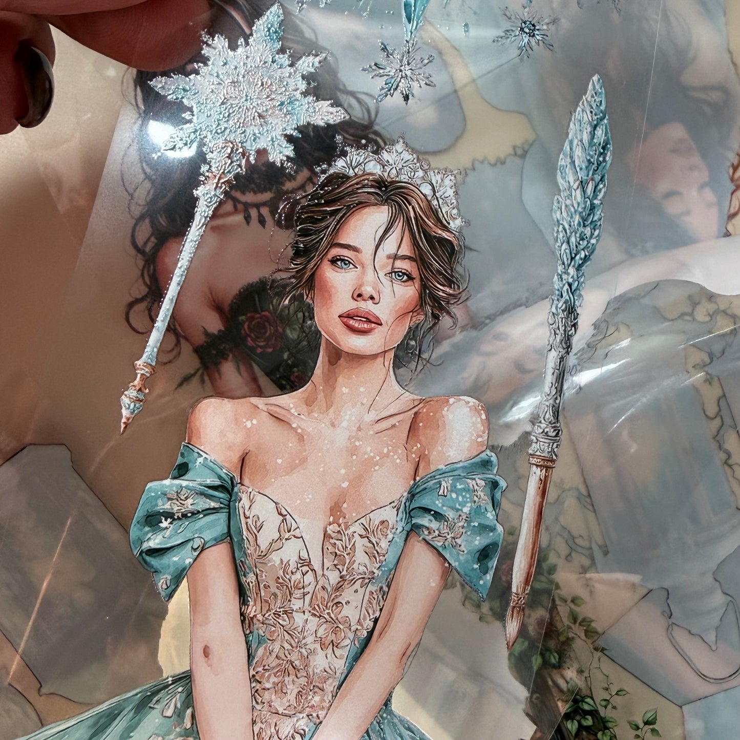 Ice Princess and Dark Gothic Garden PET 3D raised tape,one roll fashion, junk journal, scrapbooking,bullet journal, card making.