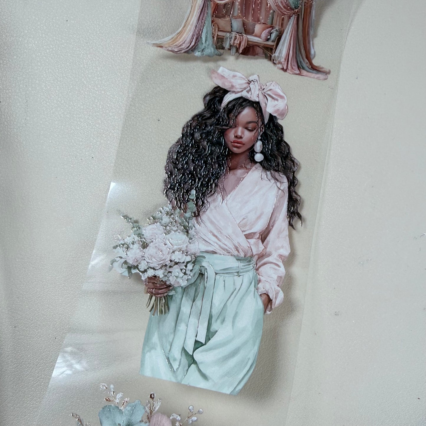 Pastel Coquette and Wildwood Reverie PET 3D raised tape,one roll fashion, junk journal, scrapbooking,bullet journal, card making.