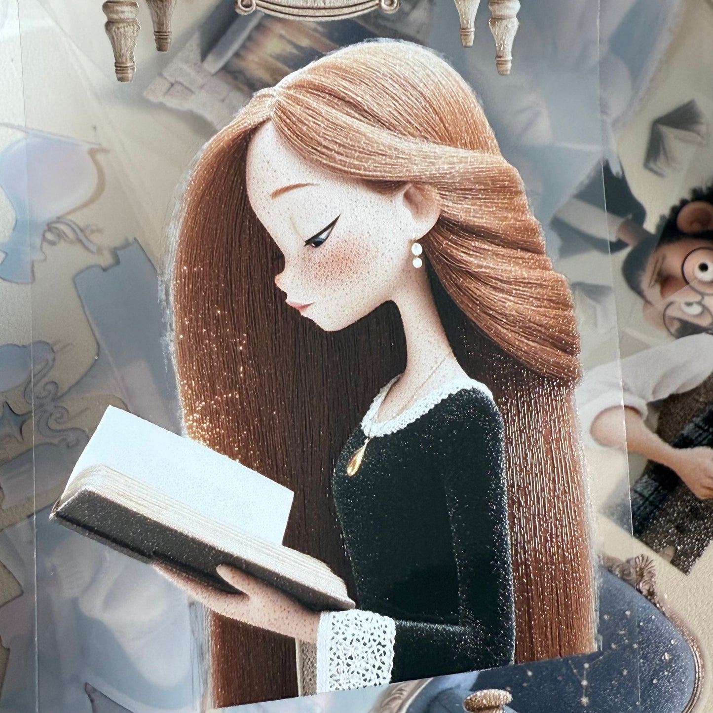 PET 3D raised Whimsical Fluffy Planner and Magic Academia tape,one roll fashion, junk journal, scrapbooking,bullet journal, card making.